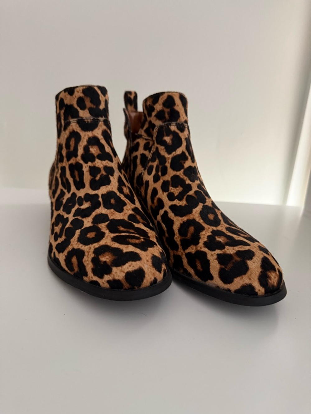 Franco Sarto Leopard Print Chelsea Booties - Brown/Black